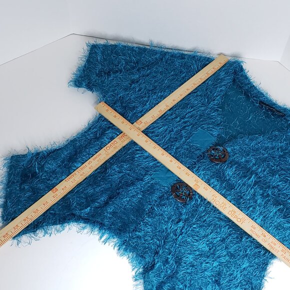 Mirror Image Loose Knit Short Sleeve Cardigan Wooden Star Buttons Vintage NWOT - Picture 10 of 10